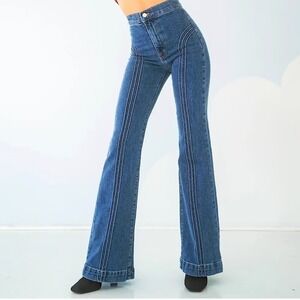 Revice Denim Rollergirl High Rise Flare Jeans Y2K Festival Retro 70s Western